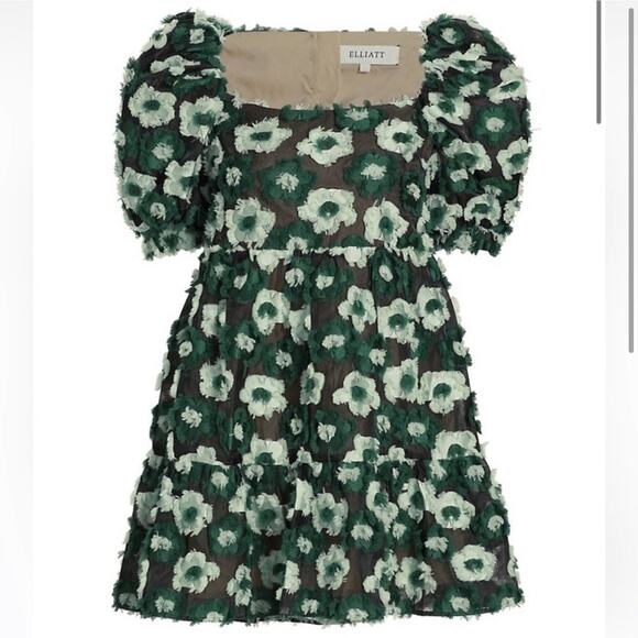 elliatt helene 3d floral embellshied flare babydoll mini dress size small new - Picture 6 of 10